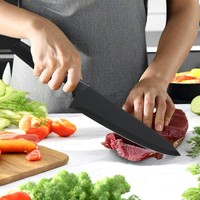 Ensemble de couteaux de cuisine multifonctions 14 pièces avec lames en acier inoxydable et poignées en PP Base en bois massif pour la cuisine à domicile