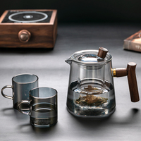 STAR-HOME Théière Électrique en Verre Borosilicate Haute Température, Bouilloire à Thé Individuelle 480ml, Transparente, Classique, Écologique
