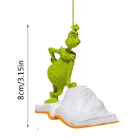 Vente chaude Drôle Poupées Vertes Décor De Noël Plat Acrylique Suspendu Grinches Ornements pour Arbre