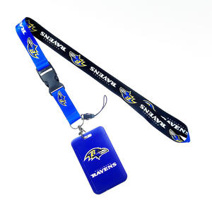 2025 Hot Sale America Football Team <span class=keywords><strong>Lanyard</strong></span> Kunden spezifischer Druck Baltimore Ravens Nfl <span class=keywords><strong>Lanyard</strong></span> mit ID-Karten halter - Product Image 1