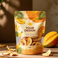 Staande zak met hersluitbare ziplock, aangepaste logo, matte afwerking, transparant venster, verpakking voor gedroogd fruit en snacks, Mylar Doypack zakken