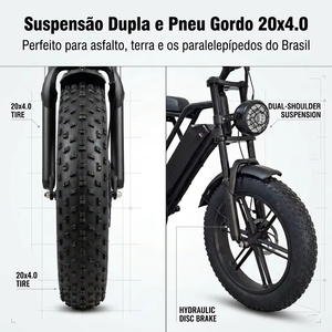 <span class=keywords><strong>Bici</strong></span> <span class=keywords><strong>Elettrica</strong></span> Fat Bike 48V 750W 20 Pollici con Doppia Sospensione Fuoristrada e Freno <span class=keywords><strong>a</strong></span> Disco Idraulico - Product Image 3