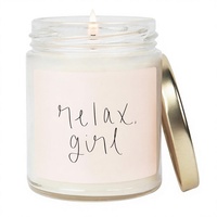 Bougie parfumée Sweet Water Decor Relax Girl à la menthe poivrée, au cèdre, à la clou de girofle et à l'eucalyptus pour la maison |   Pot transparent de 9 oz, durée de combustion de 40 heures, non toxique