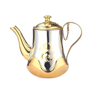 Ensemble cafetière et théière en acier inoxydable couleur cuivre doré de luxe, non électrique, verre haut de gamme, usage domestique, hôtels, cadeau du Nouvel An - Product Image 1