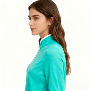 Abbigliamento Sportivo da Allenamento, Felpa Slim Fit a Maniche Lunghe per Corsa, Pullover <span class=keywords><strong>Senza</strong></span> <span class=keywords><strong>Cappuccio</strong></span> con Zip Corta per Donna - Product Image 3