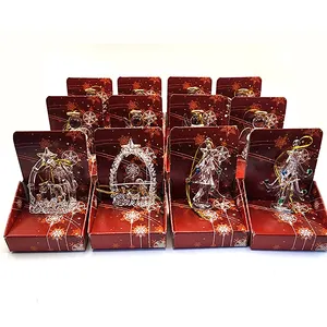 Hot Sale Christmas Decorations Glass Angel Christmas Tree Display Box Suit High Quality Christmas Decorations Transparent