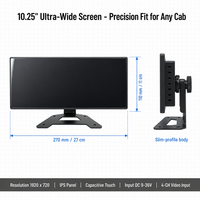 Moniteur DVR de voiture Android 13 de 10,25 pouces, caméra embarquée 4 canaux 1080P, 4 Go de RAM, 32 Go de stockage, écran tactile IPS, étanche, GPS/WiFi, BSD
