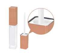 Tubes cosmétiques carrés et rectangulaires en ABS de 7 ml avec couvercle à charnière, éclairés par LED, pour brillant à lèvres et emballage de gloss.