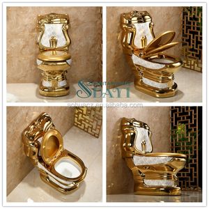 כלי סניטריים מוזהב שירותים סט שירותים בכל צבעי זהב טואלט קרמיקה סט שירותים - Product Image 5