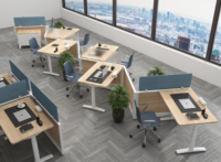 OMNI Système de panneaux reconfigurables modernes Bureau élévateur durable et panneaux en bois Cabines de bureau peu encombrantes avec rangement confidentiel