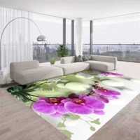 Tapis de sol amovible imprimé 3d fleur tapis salon moderne tapis de sol pour le salon