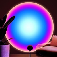 Nouvelle conception Lampe de projection coucher de soleil 16 couleurs avec télécommande, projecteur multicolore pour la décoration de la maison et de la chambre