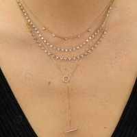 Gemnel nouveautés ce diamant collier est un subtil nouvelle version de l'emblématique de tennis de diamant collier délicat