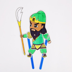 Jeu d'ombre bricolage fait à la main <span class=keywords><strong>trois</strong></span> <span class=keywords><strong>royaumes</strong></span> personnages enfants papier éducatif artisanat assemblage jouets maternelle matériaux créatifs - Product Image 2