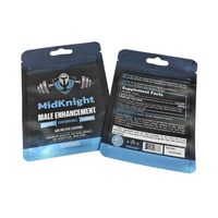 Feuille d'aluminium plate imprimée sur mesure sac en plastique à 3 joints latéraux rehausseur de sexe masculin pochettes à fermeture éclair mylar sac bleu