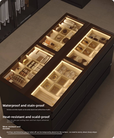 Meuble de rangement moderne pour bijoux avec îlot central et tiroirs double face pour chambre à coucher