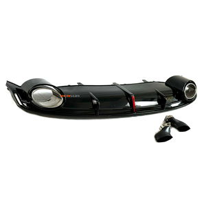 Accessori RS7 labbro paraurti posteriore nero lucido con LED per Audi <span class=keywords><strong>A7</strong></span> sline sportback 2013 <span class=keywords><strong>2017</strong></span> - Product Image 1