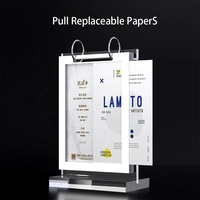 Support de signalisation inclinable en acrylique écologique avec cadre d'affichage horizontal de 8 mm d'épaisseur en forme de V transparent pour menu
