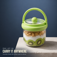 Bol à yaourt portable avec couvercle et cuillère, tasse transparente pour petit-déjeuner, salade de fruits, dessert, soupe sucrée, céréales, collation, récipient pour repas