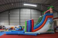WINSUN Parc aquatique gonflable en PVC pour l'extérieur, toboggan aquatique à double piste avec piscine