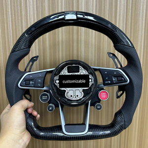 Volante de Cuero y Fibra de Carbono al por Mayor con Levas de Cambio Magnéticas para <span class=keywords><strong>VW</strong></span> Golf MK6 MK7 MK8 GTI R Polo Tiguan Touareg - Product Image 1