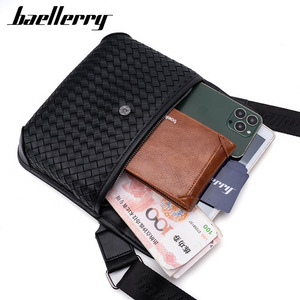 กระเป๋าสะพายข้างผู้ชายแบรนด์ Baellerry ลายทอ ความจุขนาดใหญ่ สีดำ สำหรับเดินทางเพื่อธุรกิจและใช้ในชีวิตประจำวัน - Product Image 2