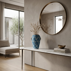 Jarrón de Cerámica Retro de Lujo Ligero, Hecho a Mano, de <span class=keywords><strong>Porcelana</strong></span> Azul y Blanca, con Diseño Envejecido Original, para Decoración de Hoteles - Product Image 3