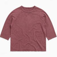 Camiseta Ecológica de Algodón Orgánico con Efecto Desgastado, Manga 3/4, Estilo Vintage de Baloncesto, Certificada OEKO-TEX