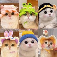 Conjunto de Gorros para Mascotas, Gorro Tejido para Gatos y Perros, Diadema Divertida para Disfraces, Gorro de Hilo Hecho a Mano, Decoración Adorable