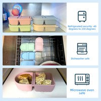 Nouveau récipient à collation en silicone avec 1 compartiment et couvercle pour boîte à saveurs, chauffable, pour la conservation des sauces et des aliments pour bébés