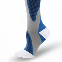 Chaussettes de compression absorbant les chocs, chaussettes de sport rembourrées jusqu'au genou, antidérapantes, avec soutien de la voûte plantaire, logo personnalisé, entraînement sportif
