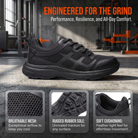 Chaussures de sport pour hommes, baskets de sport personnalisées en usine, noires, à coupe basse, imprimées, en mesh respirant, légères, antidérapantes, avec semelle en caoutchouc