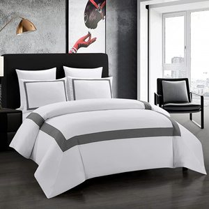 Dòng Màu Đen Mô Hình Ba Mảnh Duvet <span class=keywords><strong>Set</strong></span> 3D In Kỹ Thuật Số Sợi Nhỏ Bộ Đồ Giường Đặt Giường Bìa Bán Buôn Cho Khách Sạn - Product Image 5