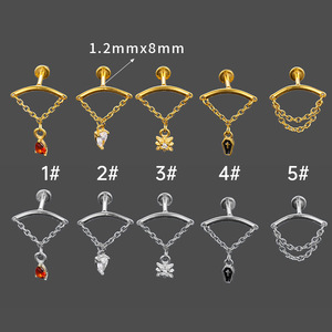 <span class=keywords><strong>Piercing</strong></span> per Orecchio in Acciaio Inossidabile Ipoallergenico 1.2x8mm, Stile Gotico, per Cartilagine e <span class=keywords><strong>Trago</strong></span>, Oro e <span class=keywords><strong>Argento</strong></span>, per Tutte le Occasioni - Product Image 2