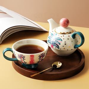 <span class=keywords><strong>Service</strong></span> de table à thé de l'après-midi en <span class=keywords><strong>porcelaine</strong></span>, théière et tasses à thé en céramique, style anglais - Product Image 2