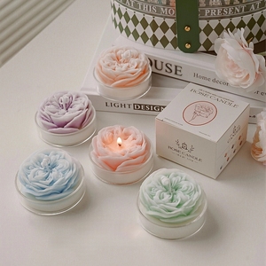 Velas perfumadas hechas a mano personalizadas al por mayor cera de parafina de soja <span class=keywords><strong>vela</strong></span> de arte aromática en forma de Rosa velas de perfume perfumadas <span class=keywords><strong>con</strong></span> tarro de cristal - Product Image 1