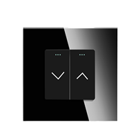 Interrupteur mural intelligent pour rideau à enroulement avec voyant lumineux, panneau tactile en verre, norme britannique, pour volet roulant, 10A