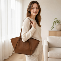 Bolso de Mano de Cuero PU con Logotipo Personalizado para Mujer, Bolso de Hombro a la Moda, Listo para FBA, MOQ Bajo, Venta al Por Mayor Directa de Fábrica OEM ODM