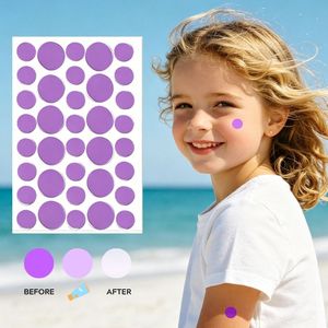 Autocollant de rappel d'application de crème solaire à changement de couleur UV pour l'extérieur en été, pour le <span class=keywords><strong>visage</strong></span> et le corps - Product Image 1