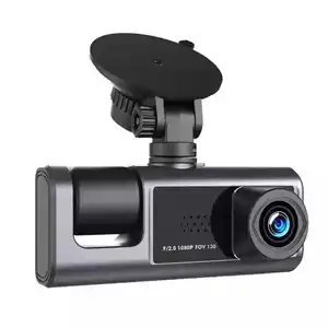 車のDVRレコーダー車内ダッシュカム三方向HD1080P3レンズ車反転リアビューカメラビデオカメラDashcam