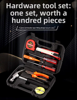 Kit d'outils à main polyvalent pour propriétaires professionnels, 9 pièces, en acier au carbone durable, boîte à outils pour la réparation et l'entretien domestique
