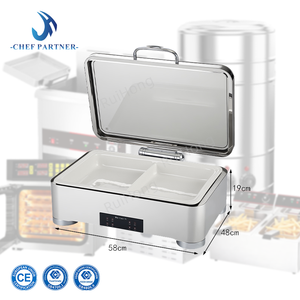 Equipo de Catering de Grado Comercial para Hoteles y Restaurantes, Olla de Cerámica Doble de 8.5L con Rejilla y Calentador para Buffet - Product Image 1