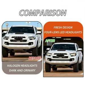 Ensemble de phares LED automatiques pour voiture, accessoires de phares modifiés pour Toyota Tacoma N300 2015-2020 2016-2023, 4 lentilles - Product Image 3