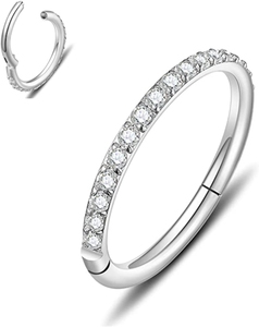 Anelli per naso Piercing all'ingrosso tecnologia in pietra intarsiata anelli per naso in metallo di lusso Unisex - Product Image 4