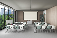 Meubles d'école modernes, structure en acier, durable, réglable en hauteur, ensemble de bureau et de chaise double pour salle de classe