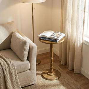 Table d'appoint ronde compacte en bois multifonctionnelle, facile à assembler, petite table d'appoint pour salon, chambre, coins de canapé - Product Image 3