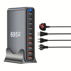 <span class=keywords><strong>Adaptateur</strong></span> de chargeur de bureau multiport 800W 10 ports <span class=keywords><strong>USB</strong></span> GaN à charge rapide, station de charge rapide 140W pour ordinateur portable tablette PD 3.0 100W - Product Image 3