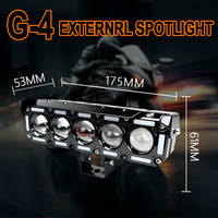 Phare de Conduite Super Lumineux IP67 à 5 Lentilles, Barre Lumineuse LED de Travail 50W avec DRL, Phare LED Tout-Terrain avec Ventilateur pour Moto
