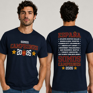 T-shirt à col rond pour homme, style espagnol, équipe de football champion d'Espagne, Coupe du Monde 2026, maillot de sport décontracté, fan de tauromachie, manches courtes - Product Image 5