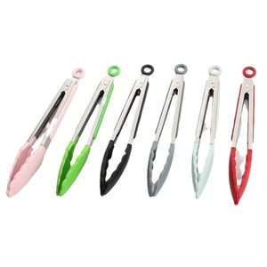 Stainless Steel Kitchen Tongs Silicone Handle BBQ Tong Non-Slip Food Tong Utensil Cooking <b>Clip</b> Clamp Salad Serving Baking Tool - Product Image 1